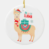 Fa La La Llama | Kerstmis Keramisch Ornament (Achterkant)