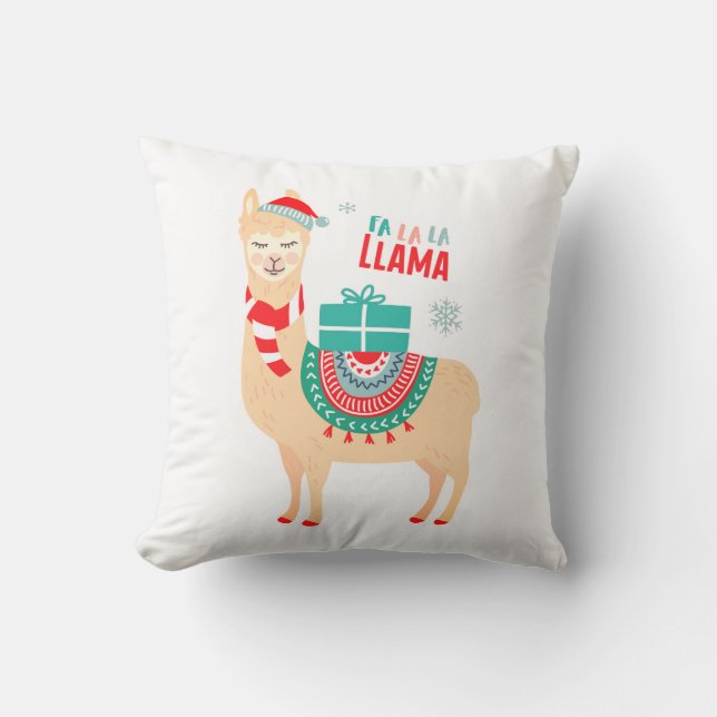 Fa La La Llama | Kerstmis Kussen (Voorkant)