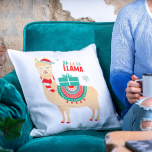 Fa La La Llama   Kerstmis Kussen