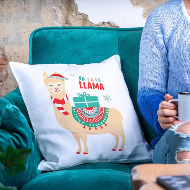 Fa La La Llama | Kerstmis Kussen (Creator heeft geüpload)
