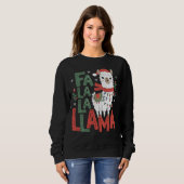 Fa La La Llama | Llama Lover Retro Kerstmis Trui (Voorkant volledig)