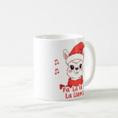 Fa La La Llama White Cerf Christmas Café Mug (Devant droit)