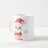 Fa La La Llama White Cerf Christmas Café Mug (Devant gauche)