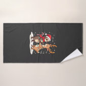 Fa La La Llama Xmas Lights Sloth Riding Llama Chri (Serviette de bain)