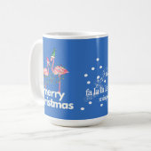 Fa la la mingo Flamant rose de Noël Café Mug (Devant gauche)