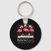 Fa La La Mingo Flamingo Christmas Tropical Xmas Tr Sleutelhanger (Voorkant)