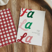 Fa la La Moderne Retro Plaid Familie Kerstmis Feestdagenkaart