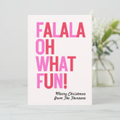 FA LA LA OH WAT IS HET FEest Plat Kerstkaart (Staand voorkant)