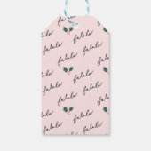 Fa La La Pink Christmas Elf Toy Workshop Cadeaulabel (Achterkant)