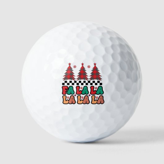 Fa la la Retro Groovy Kerst Feestdagen Golfballen (Voorkant)