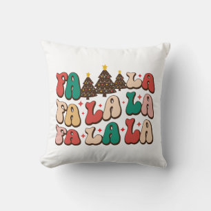 Fa la la Retro Groovy Kerst Feestdagen Kussen