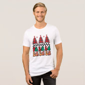 Fa la la Retro Groovy Kerst Feestdagen Tri-Blend Shirt (Voorkant volledig)