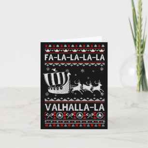 Fa La La Valhalla Vikingschip Kerstmis Xmas Lelijk Kaart