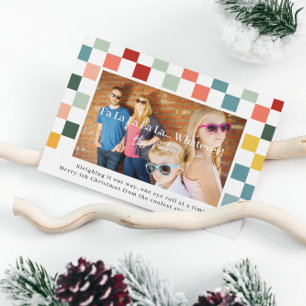 Fa la la Whatever Grappige kerstfoto Feestdagenkaart