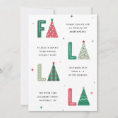 Fa La La Whimsical Kerstfeest Kaart (Voorkant)