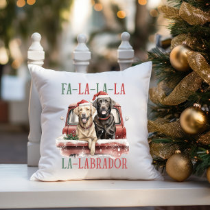 FA LA LABRADOR HOND RODE VRACHTWAGEN HARIG KERSTFE KUSSEN