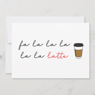Fa la latte Funny Cafe business Holiday Card Feestdagenkaart