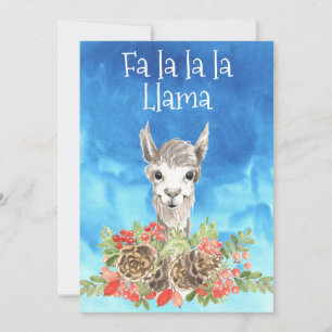 Fa La Llama Cute Kerstmis Feestdagenkaart