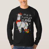 Fa La Llama Funny Kerstmis T-shirt (Voorkant)