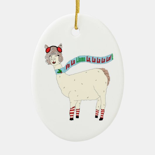 Fa La Llama La Kersta Keramisch Ornament (Voorkant)