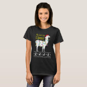 Fa La Llama Lelijke Kersttrui Llama Chris T-shirt (Voorkant volledig)