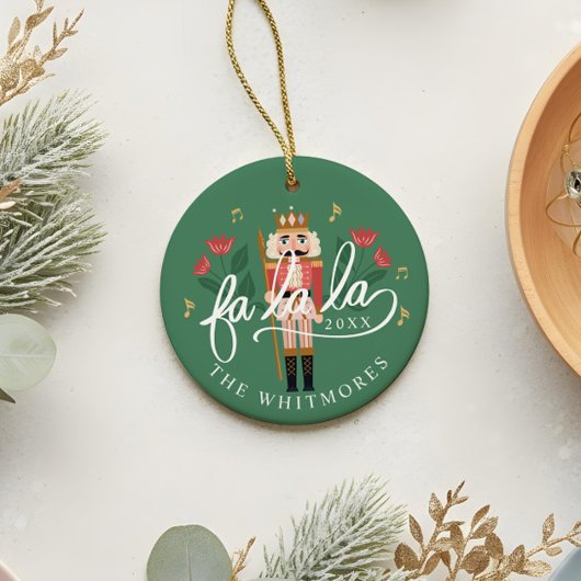 Fa La Nutcracker Christmas Argyle Diamond Foto Keramisch Ornament