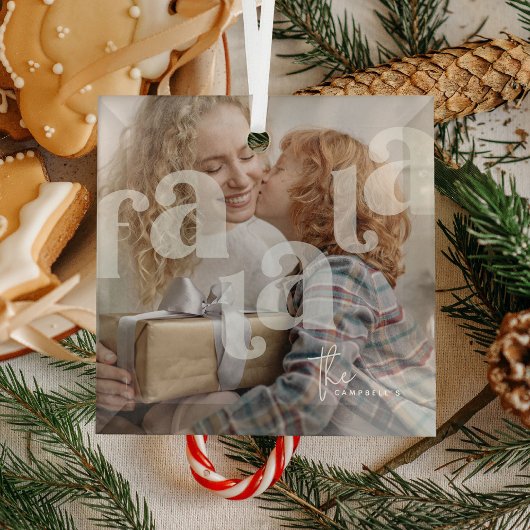 Fa la Overlay Typografie 'Foto Kerstmis Glas Ornament