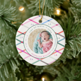Fa La Pastel Pattern Geboortestatistieken Baby Chr Keramisch Ornament