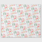 Fa La Script Kleurrijk kerstlied Feestelijk Cadeaupapier (Vlak)