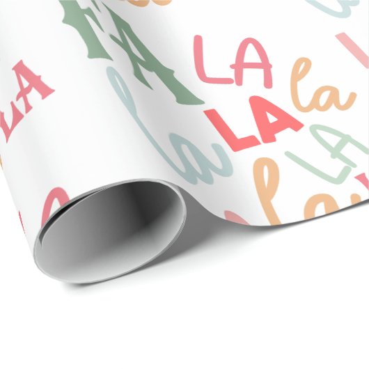Fa La Script Kleurrijk kerstlied Feestelijk Cadeaupapier (Rol Hoek)