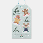Fa La Sneeuw Engel Bos Dieren Leuke Winter Cadeaulabel (Voorkant)