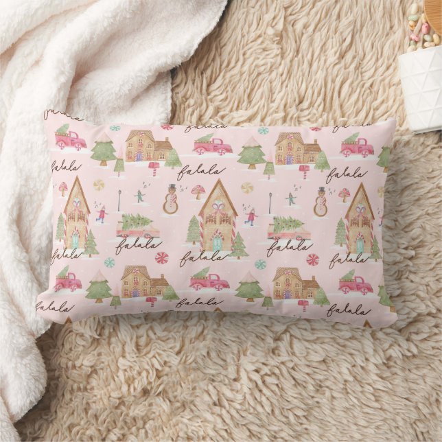 Fa La Snoep Gingerbrood Town & Pink Retro Van Kussen (Deken)