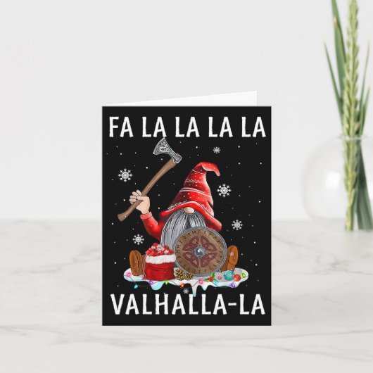 Fa La Valhalla Xmas Gnome Beard Viking Wapen C Kaart (Voorkant)