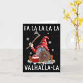 Fa La Valhalla Xmas Gnome Beard Viking Wapen C Kaart (Gele Bloem)