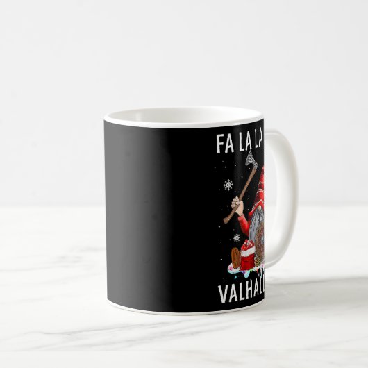 Fa La Valhalla Xmas Gnome Beard Viking Wapen C Koffiemok (Voorkant rechts)