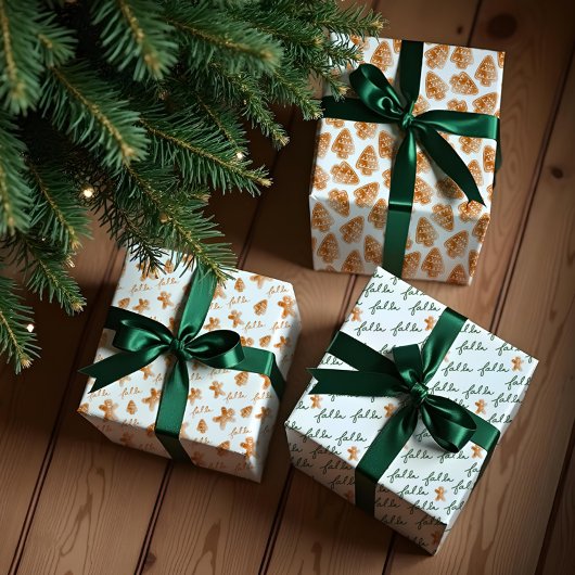 Fa La Waterverf Gingerbread Cookies Kerst Inpakpapier Vel