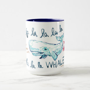 FA LA WHALE COastal Holiday Print Mok