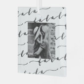FA LA White Calligraphy met kerstfoto Glas Ornament (Voorkant links)