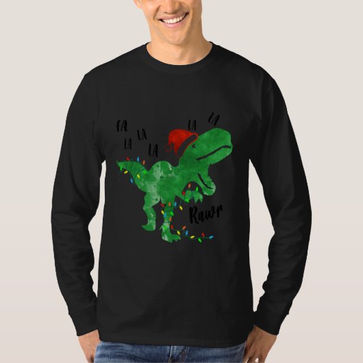 Fa Ra Rawr Funny Dinosaur TRex Kerstmis T-shirt (Voorkant)