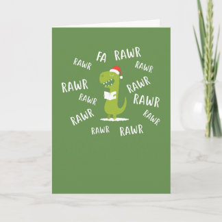 Fa rawr rawer Funny Christmas Singing T-Rex Feestdagen Kaart