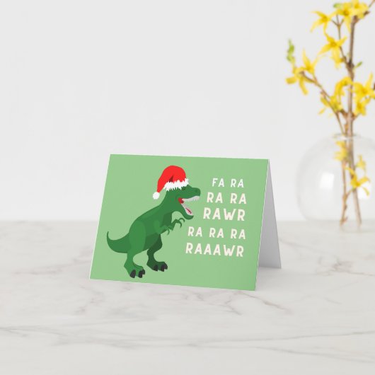 Fa rawr rawr rawr Funny Kerstmis Kaart (Gele Bloem)