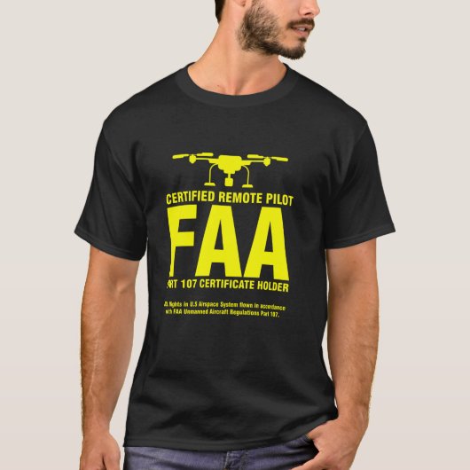 FAA gecertificeerde drone piloot grappige remote p T-shirt (Voorkant)