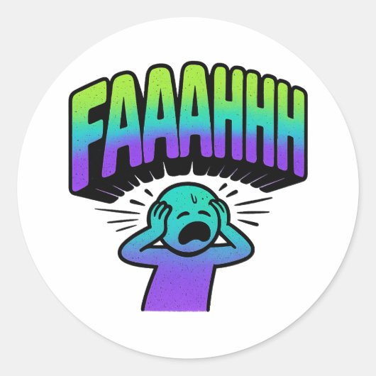 FAAAAHHH RONDE STICKER (Voorkant)