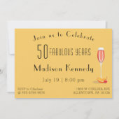 Fab 50e anniversaire Elegant Red Invitation (Dos)