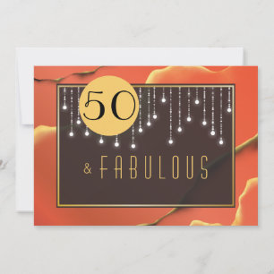 Fab 50e anniversaire Elegant Red Invitation