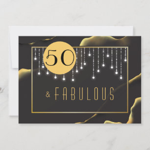 Fab 50e anniversaire Golden Black Invitation