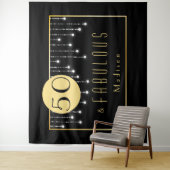 Fab 50e verjaardag Cool Fun Zwart wandtapijt Wandkleed (In situ)