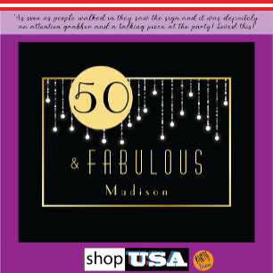 Fab 50e Verjaardag Cool Fun Zwarte Tapijt Wandkleed