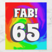 Fab! 65 Levendige Hittegolf Swirl Retro 70s Party Wijn Etiket (Enkel label)