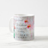 Fab à 50 KEEPSAKE Mug Floral Pastel Nom Mug (Devant gauche)